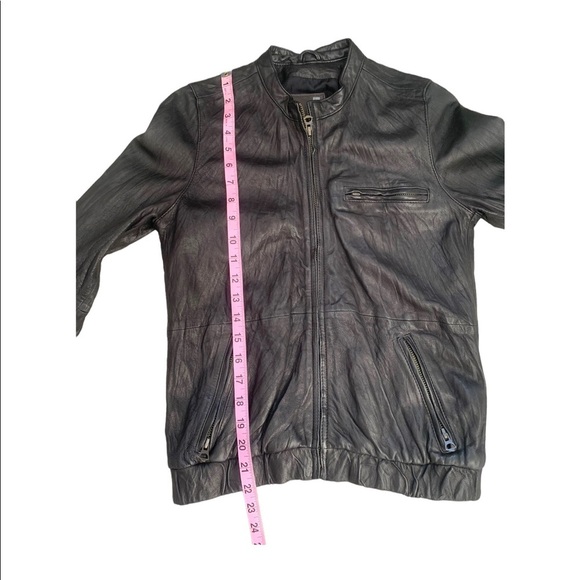 Joie 100% Genuine Leather Black Bomber Jacket. Size Small. - Picture 7 of 9